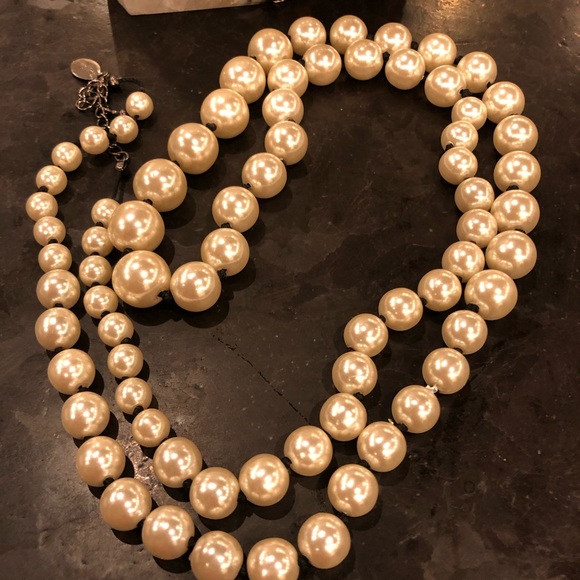 White House Black Market Long Pearl Necklace - Picture 2 of 4